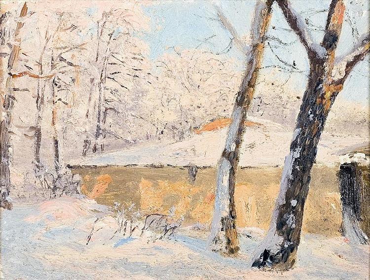 Nikolay Nikanorovich Dubovskoy Trees in the snow Sweden oil painting art